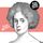 Dorothy Williamson | The Rebel Women of Sunderland | Artwork by Kathryn Robertson A black and white, graphic portrait of Dorothy Williamson. A stripe of pink is in the background. White brush lettering to the left reads ‘Dorothy Williamson’. A black circle by the woman’s head is more brush lettering that reads ‘Rebel Women of Sunderland’.